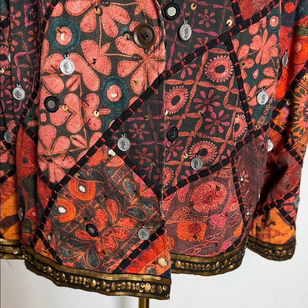 Soft Surroundings Multicolor Patchwork Blazer - image 4